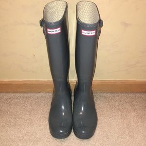 Grey Gloss Hunter Boots